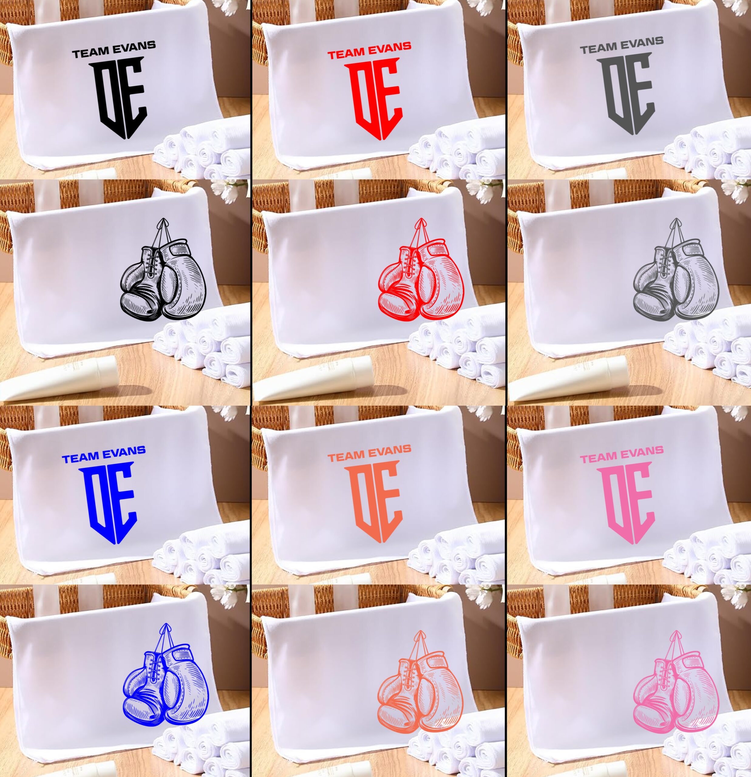 Team Evans gym sweat towels